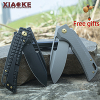 Outdoor Hunting Folding Knife - M390 Steel Blade TC4 Titanium Handle with DLC Coated Tactical Survival Pocket Knife EDC Knife