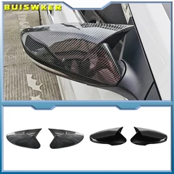 For Hyundai Veloster 2012-2018 Car Rear View Mirror Cover Exterior Accessoires Ox Horn Side Shell Reverse Caps Trim Carbon Fiber