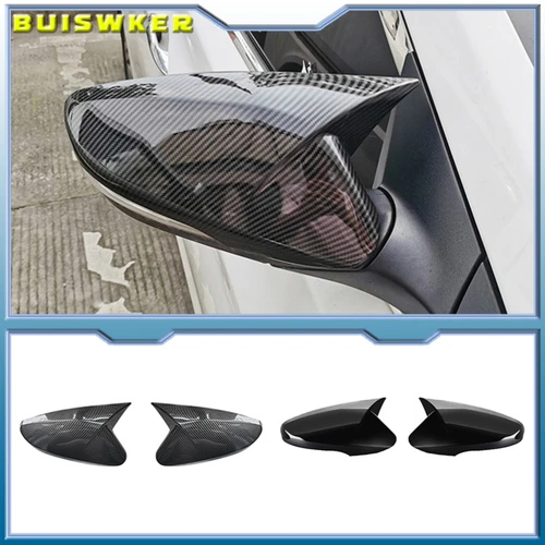 Imagen 1 del producto Para Hyundai Veloster 2012-2018 cubierta de espejo retrovisor de coche accesorios exteriores cuerno de buey carcasa lateral tapas inversas embellecedoras de fibra de carbono