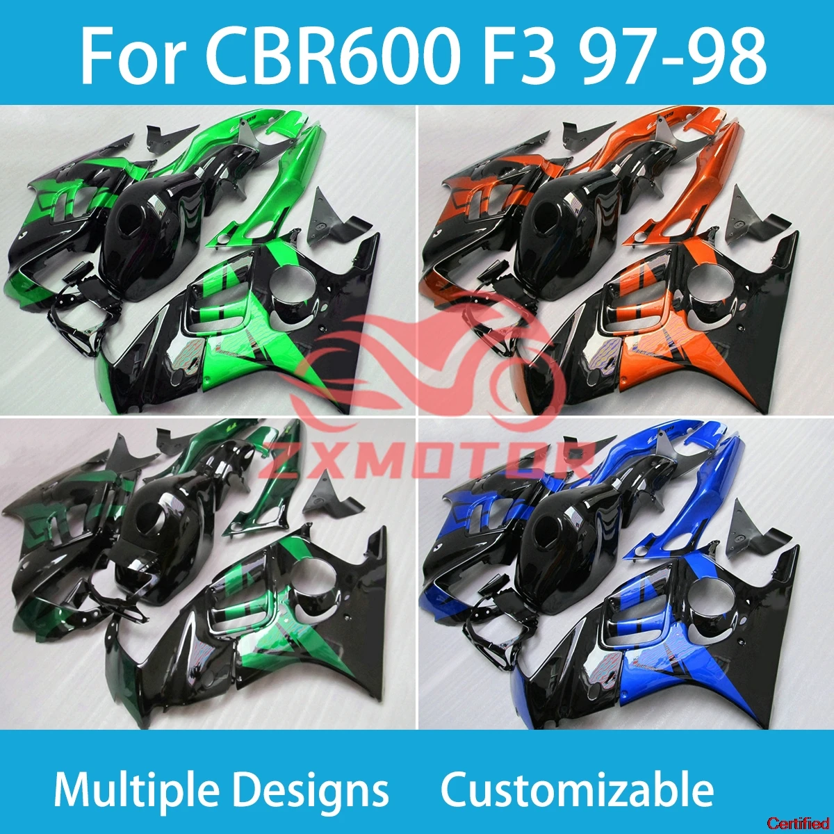 

Комплект обтекателя мотоцикла CBR 600 F3 97 98 для Honda CBR600 F3 1997 1998, настраиваемый комплект обтекателя грязевого двигателя