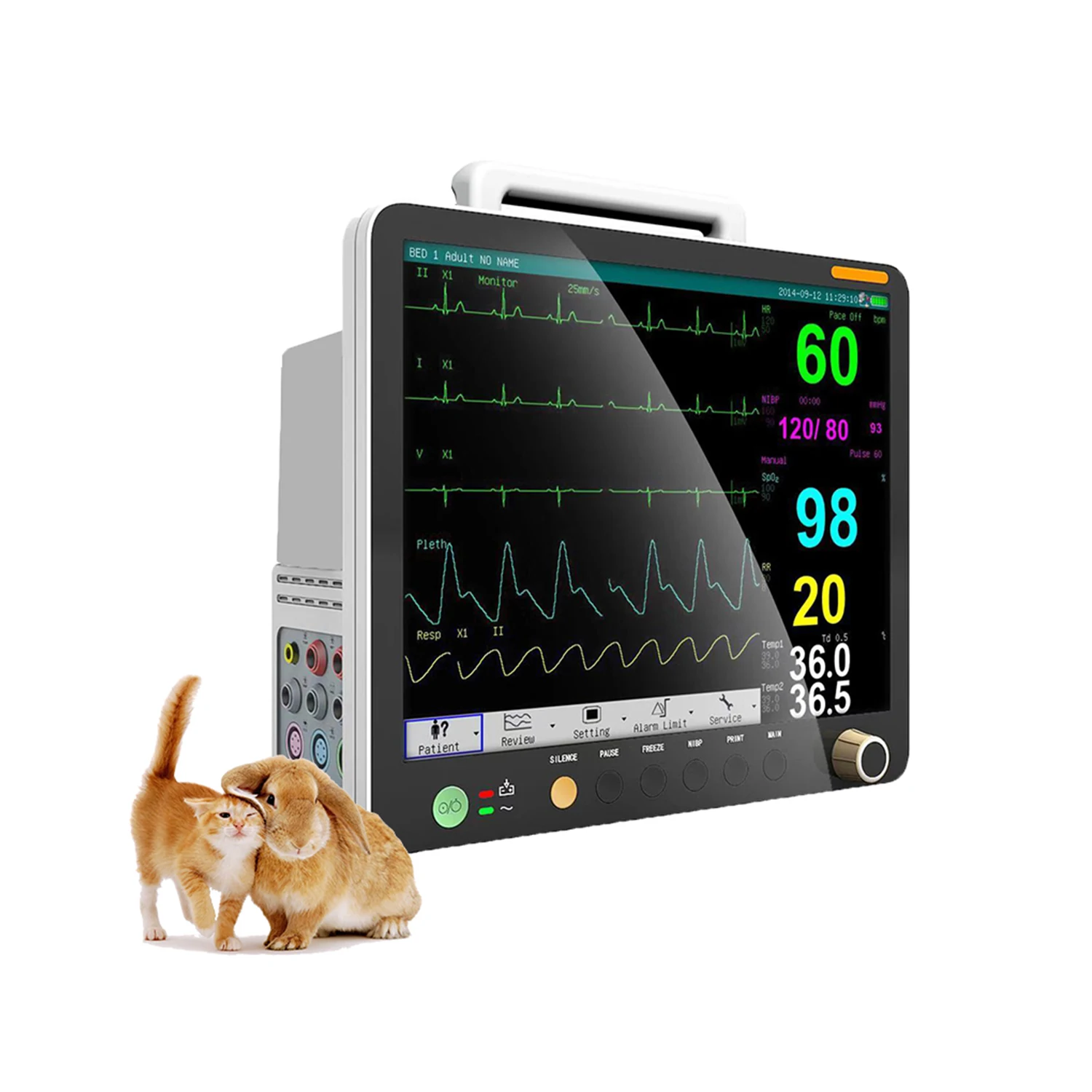 Portable Vital Signs Patient Monitor Animal Vet Multi Parameter Medical With Vet Capnograph Veterinary