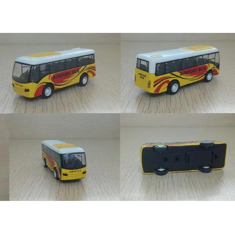 Alloy Toy Car Airport Metal Pullback Bus Children\'s Educational Kids Gift Sand Table Model Birthday Present