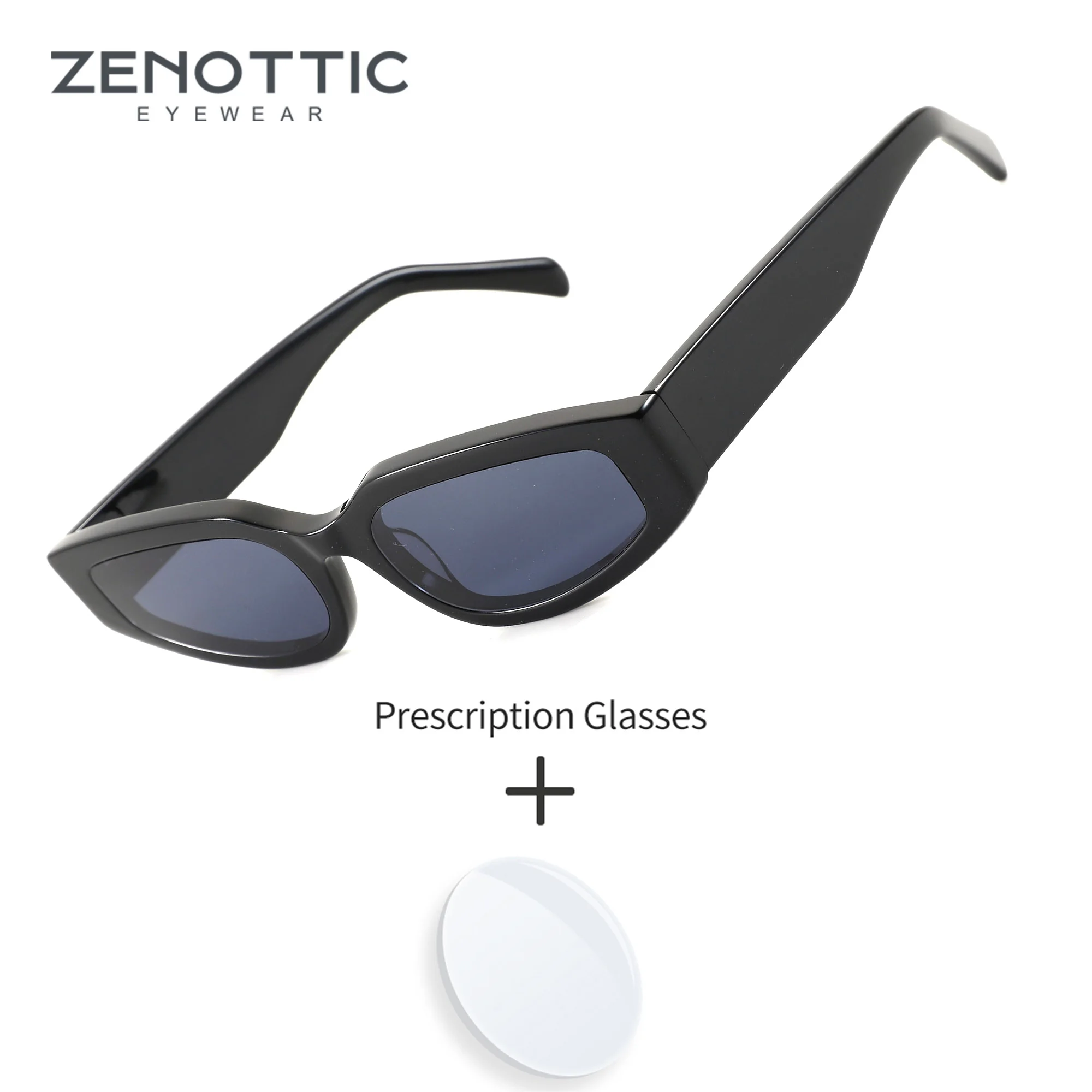 ZENOTTIC L Size Rectangle Acetate For Men Prescription Sunglasses Progressive Polarized UV400 Eyewear