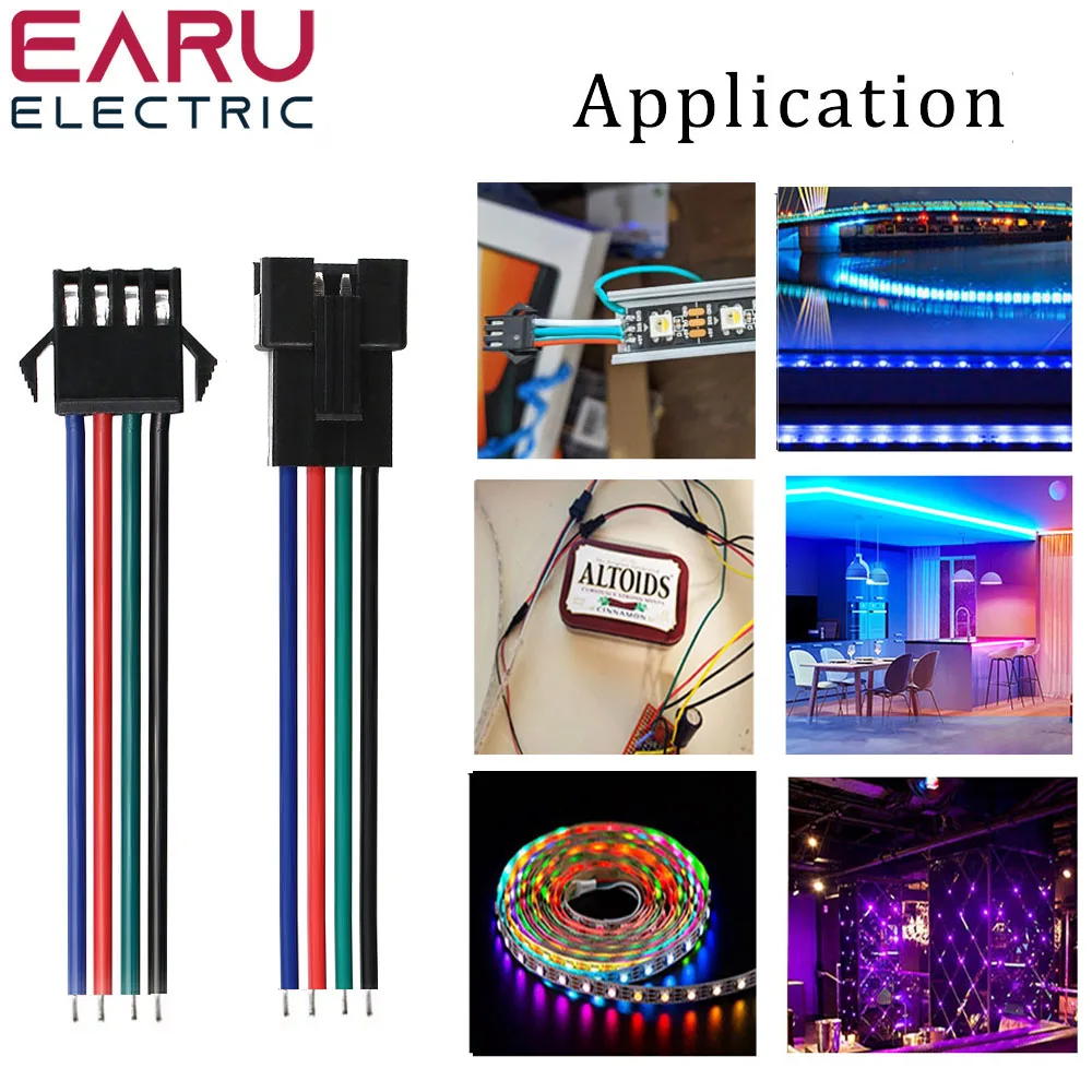 2Pin 3Pin 4Pin 5Pin 6Pin led Connector Male/female JST SM 2 3 4 5 6Pin Plug Connector Wire Cable for Led Strip Light Lamp Driver