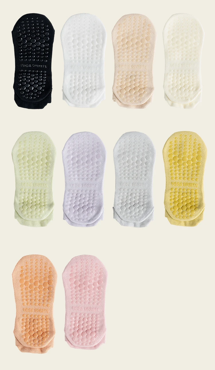 4 Paar rutschfeste Yoga-Socken für Damen, Baumwolle, niedrig geschnitten, Pilates-Socken, Gym, Fitness, Tanz, Sport, Bodensocken mit kurzem Griff – Detail 13