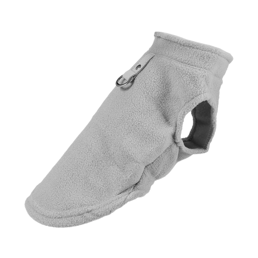

Pet Dog Vest Warm Padded Cotton Coat Grey Size Windproof Puppy Coat Vest Small to Large Dogs Metal Ring for Leash