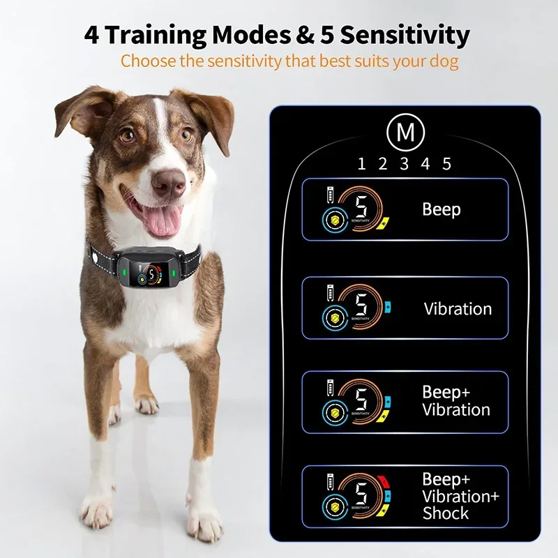 Upgrade Pet Anti Barking Device Dog Training Shock Collar Automatic Bark Control Collar Rechargeable Waterproof Collar for Dogs