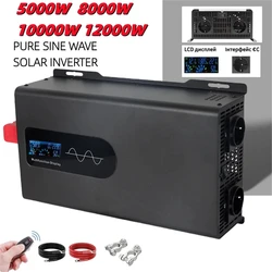 10000W 12000W Pure Sine Wave Inverter DC 12V 24V 48V 60V to AC 220V 110V High Power Frequency Converter Solar Charger Inverter