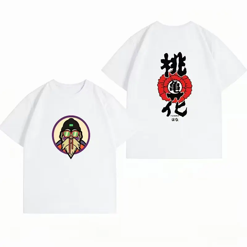 Men's Clothing New 100% Cotton Summer T-Shirt Bandai Dragon Ball Men's T-Shirt Master Roshi Peach Print Casual Men's T-Shirt