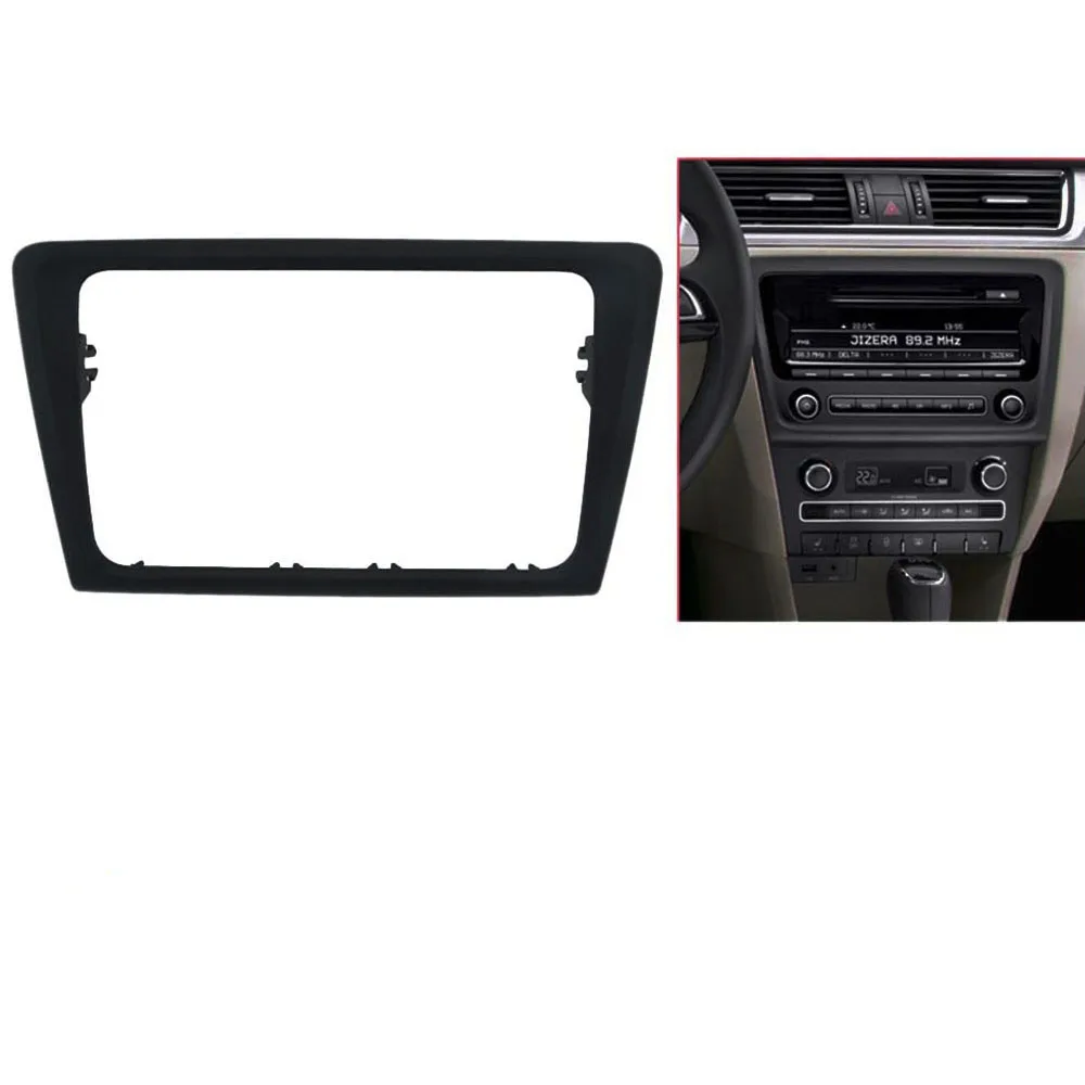 2Din Car Radio Panel Fascia Stereo Fascia Frame Panel Dash Mount Kit Adapter Trim Bezel Fascia for Skoda Rapid 2013