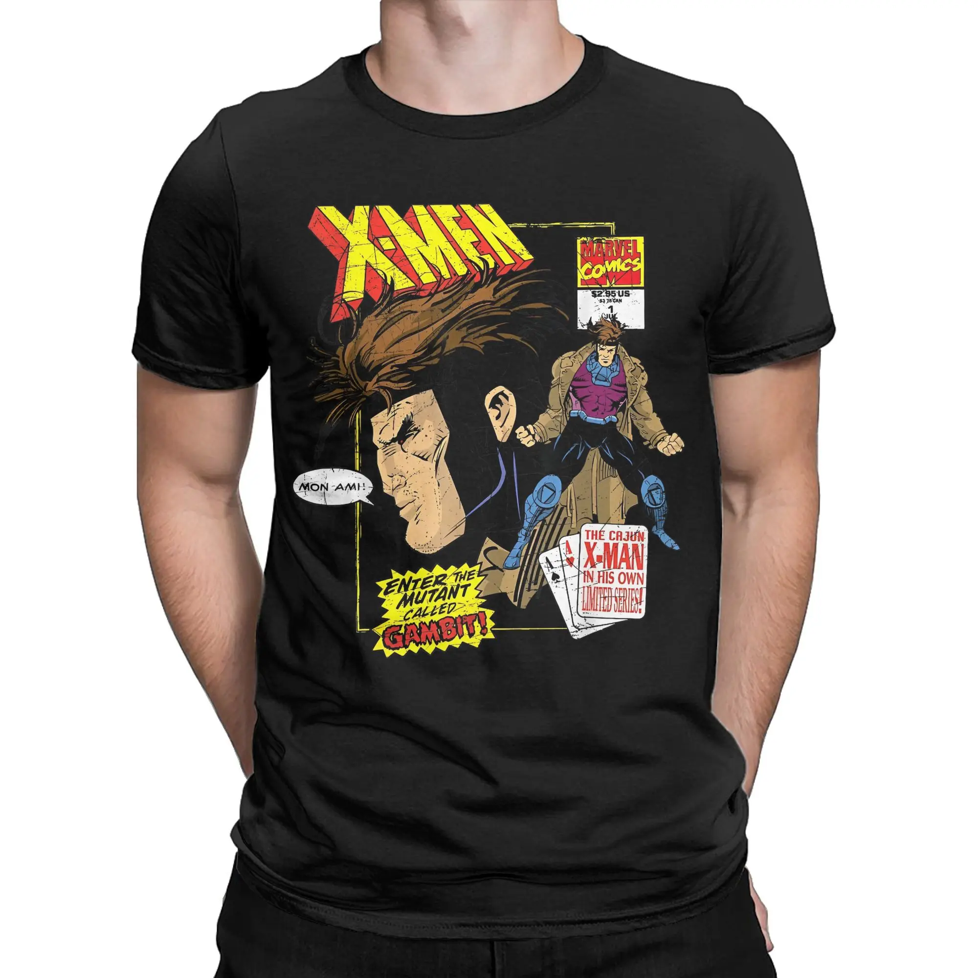 X-Men Cajun Gambit Remy LeBeau Comic  Tee Shirt for Men Women Graphic Printing T Shirts  100% Cotton Clothing