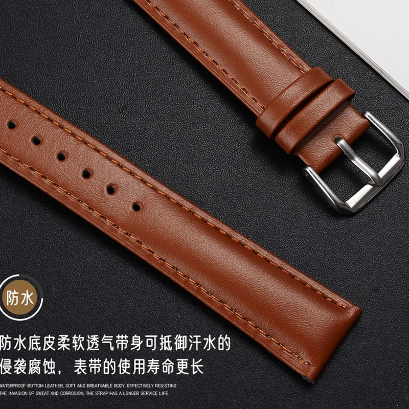 12/13/14/15/16/17/18/19/20/21/22/23/24mm Geunine Leather Watchband Strap for Huawei Watch Gt3/Gt2 42mm 46mm SmartWatch Bracelet