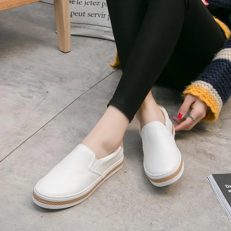 New Spring Autumn Soft Leather Shoes Women Flats Fashion Brand Ladies Loafers Casual Womens White Shoes