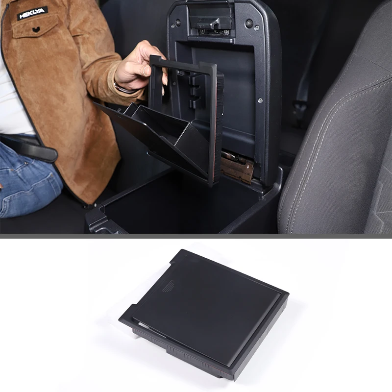 

ABS Black Center Console Armrest Hidden Storage Box For Toyota Tacoma 2016-2022 Interior Organizer Accessories