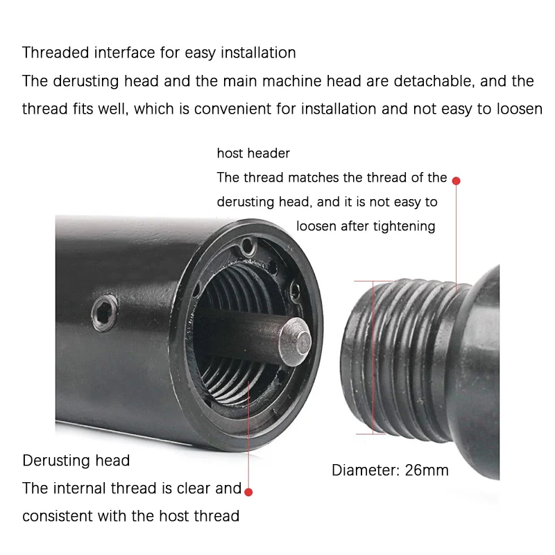 Needle-type pneumatic derusting gun multi-functional impact air shovel extended air hammer derusting machine