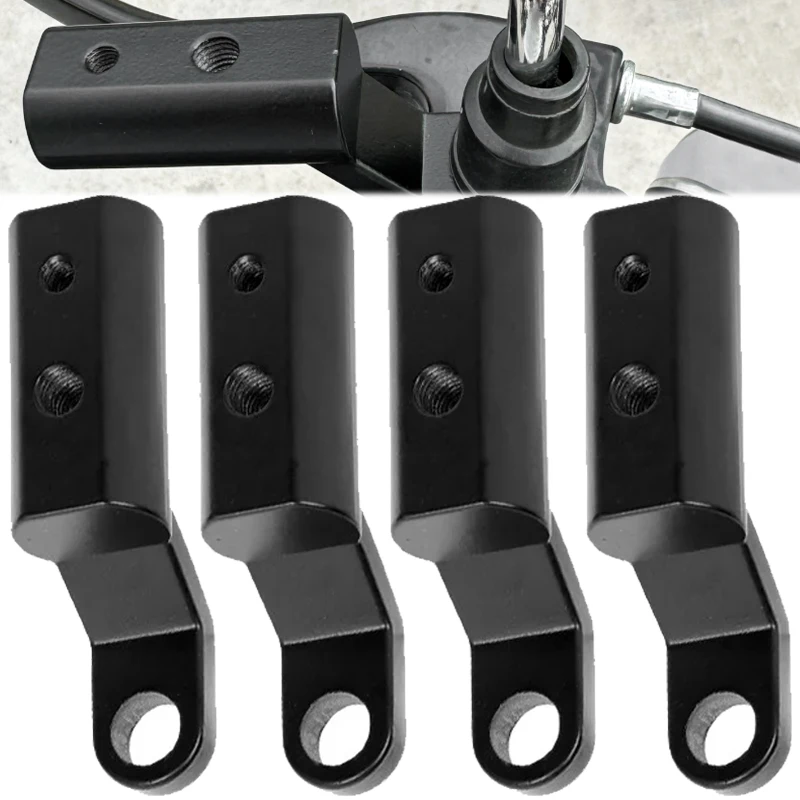 1/2pcs Motorcycle Spotlight Rearview Mirror Extension Bracket Adapter Multifunction Black Silver Aluminum Alloy for Bicycles