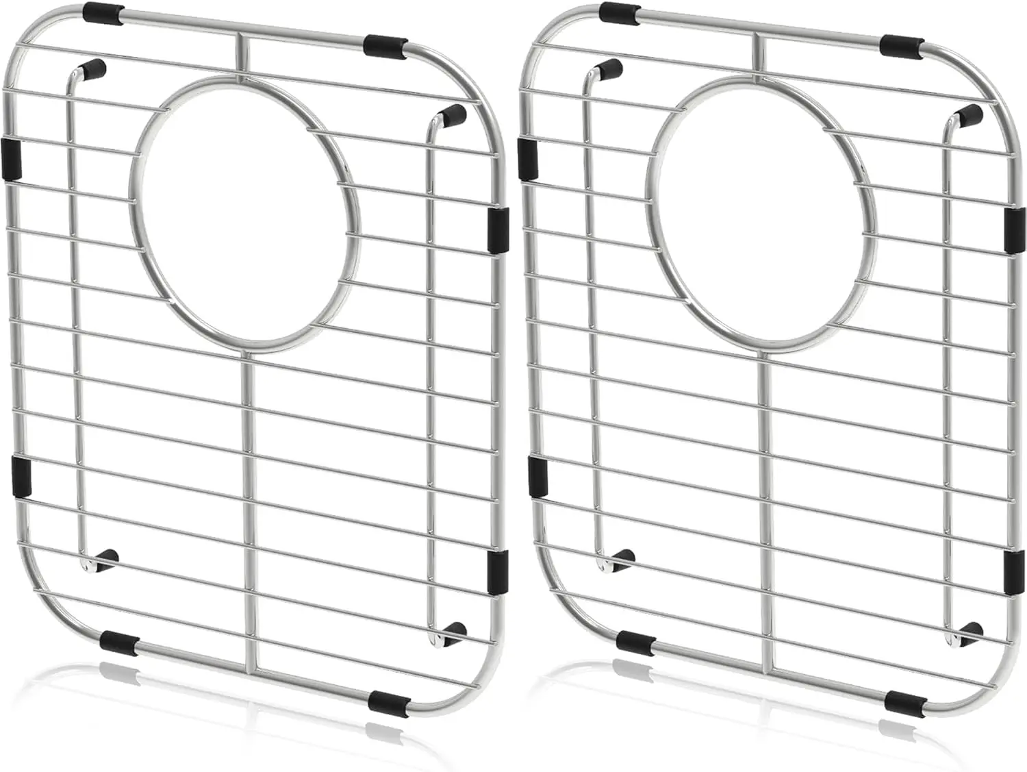 

Sink Protectors for Kitchen Sink, Universal Double Bowl Sink Bottom Grid 13.2"x11.6"x1.25", 304 Premium Stainless Steel