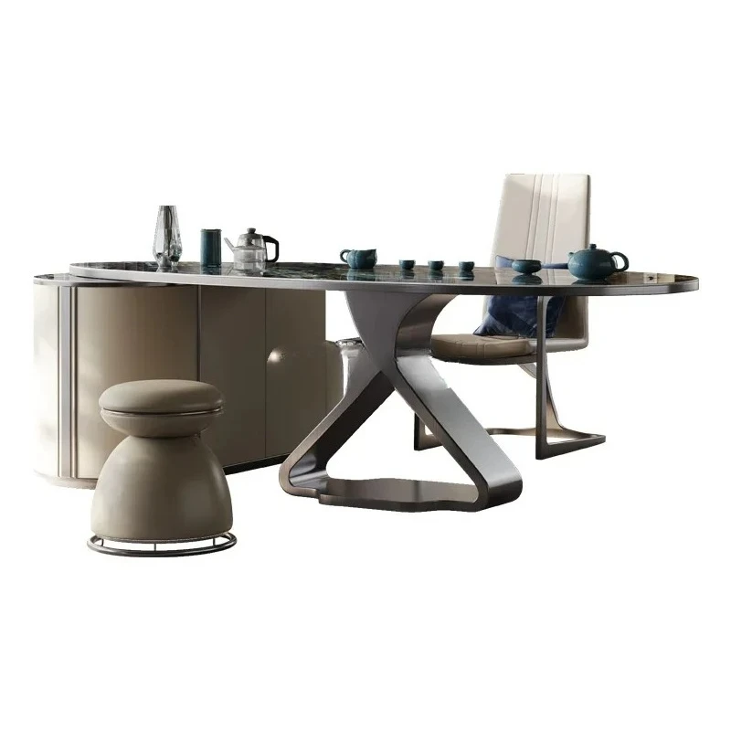 z.Light Luxury Minimalist Modern Luxury Stone Slate Leisure Tea Table Villa Tea Table Premium Sense