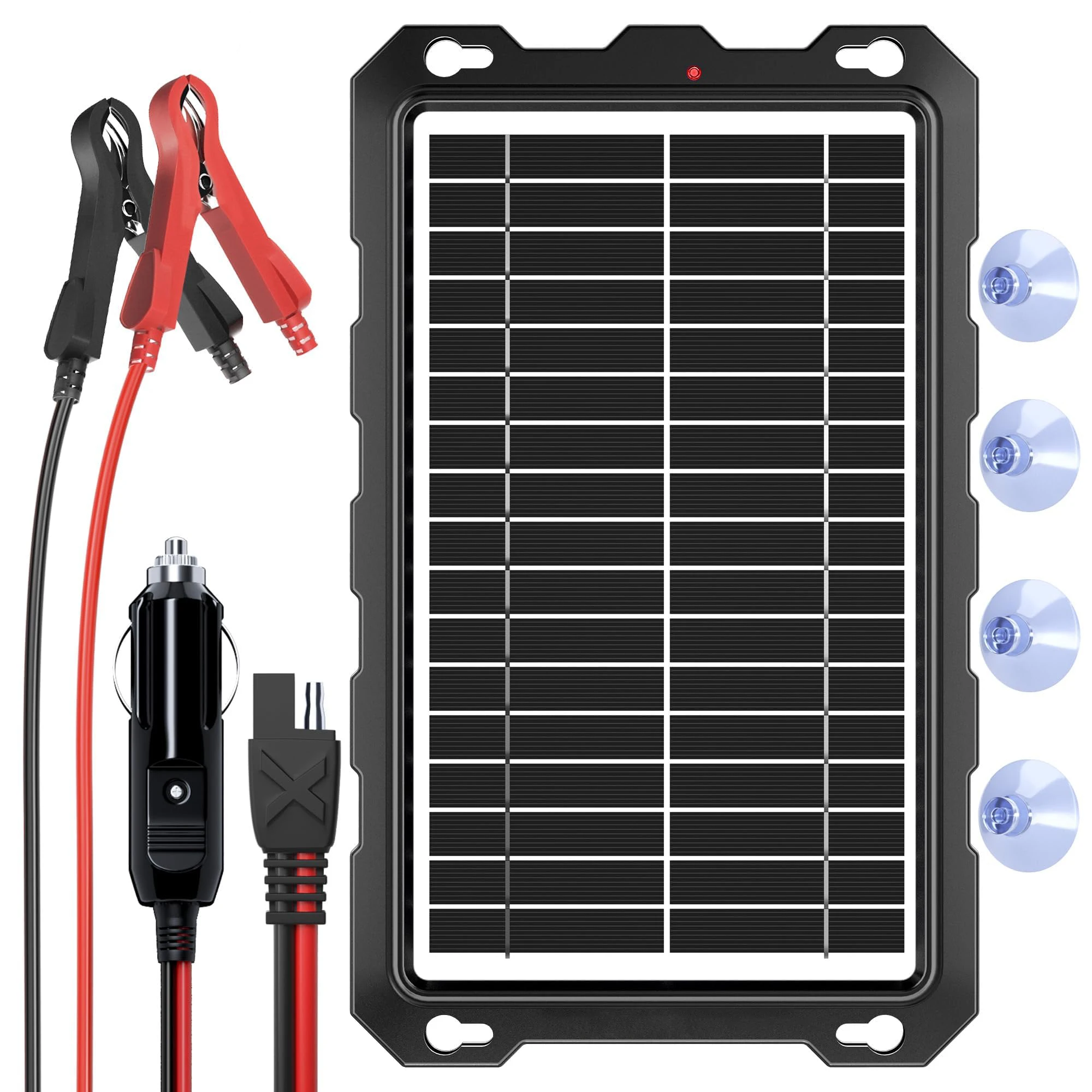 

15W Solar Battery Trickle Charger Maintainer 18V Portable Waterproof Solar Panel Trickle Charging Kit for Car Automotive etc