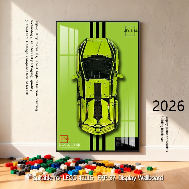 NEW GIFT Display Wallboard With Frame Suitable For lego 42115f1 technic sian fkp 37 Building Block car legof1 Wall Mount Holder
