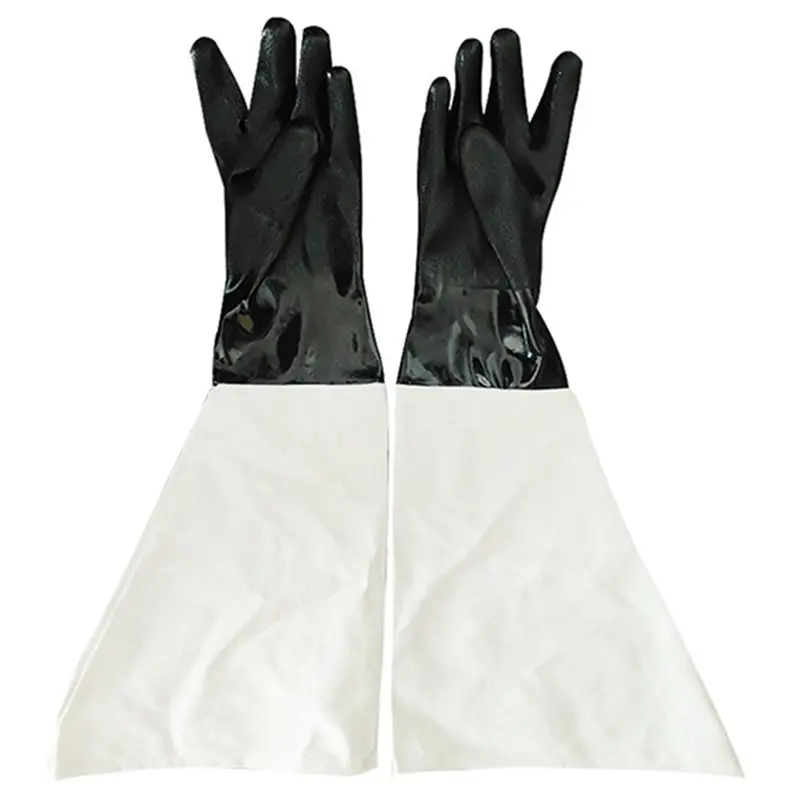 A99E-1 Pair Specialized Gloves For Sandblasting Machines: Extra-Long Extra-Thick Slip-Resistant Wear-Resistant Rubber Gloves