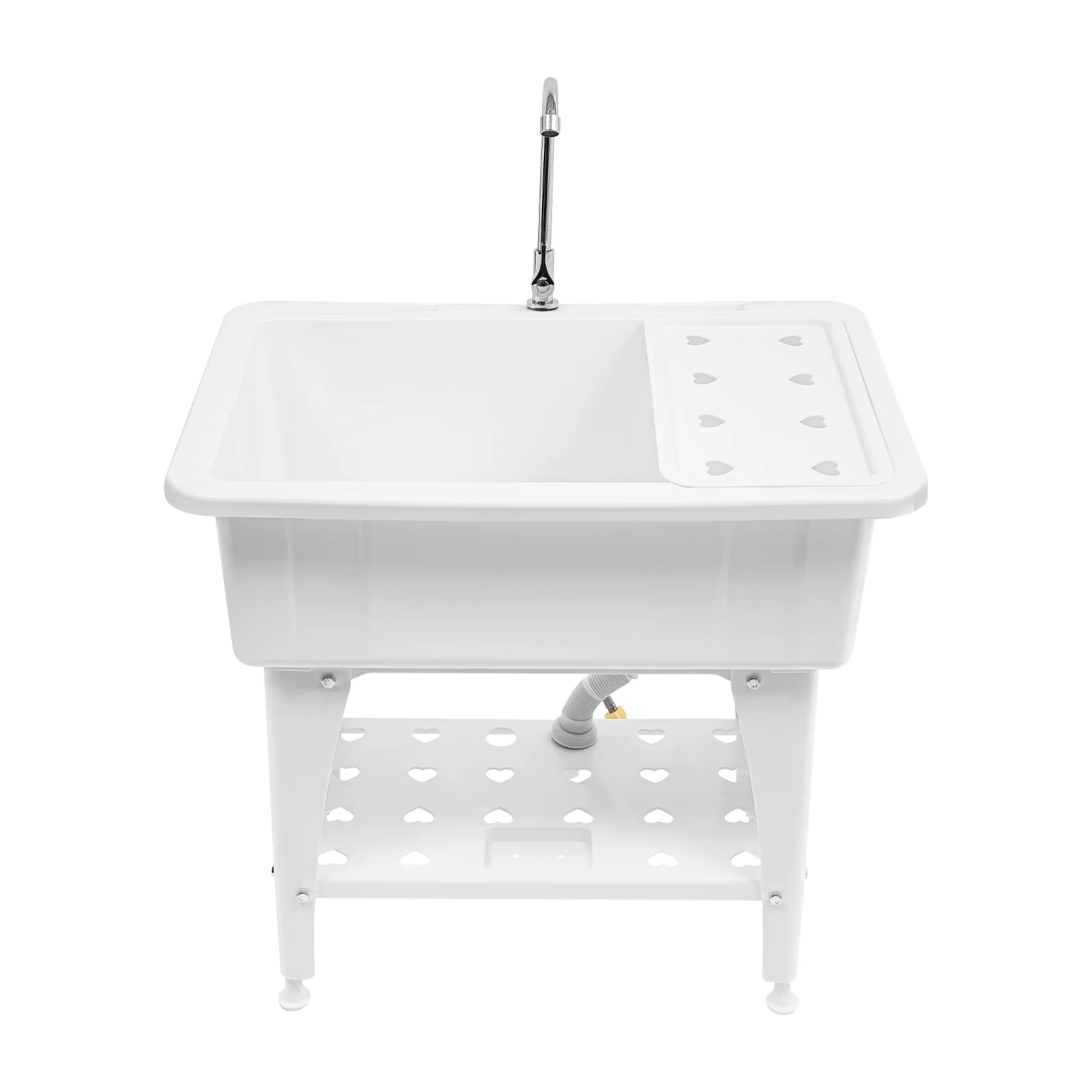 Utility Laundry Sink with Faucet, Suitable for Kitchen, Balcony, Bathroom, Outdoor Garden, RV, Garage and Workshop, for Washing Fruits Vegetables, Hand Washing, Face Washing, Laundry and Pet Bathing
