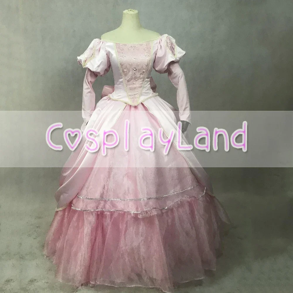 Ariel Cosplay Costume Halloween Adult Princess Dresses Cosplay Long Sleeve Skirt Lace up Pink Women Fancy Party Dress