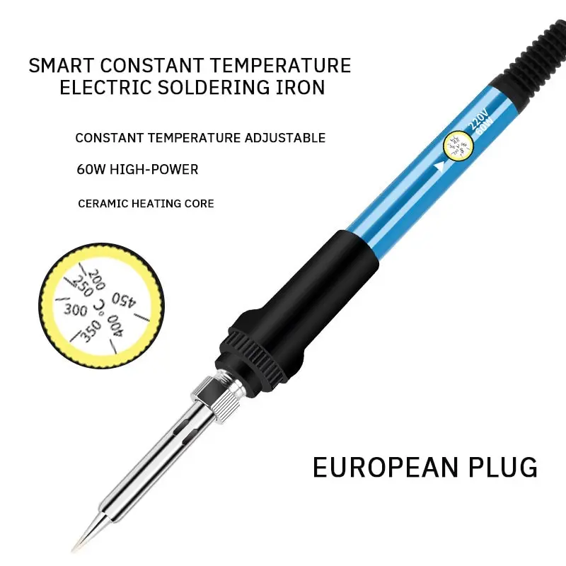 Lutowanie elektryczne 60w Iron EU/US wtyczka regulacja temperatury lutownica domowa narzędzie naprawcze do spawania elektroniczna