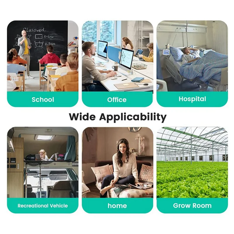 جهاز مراقبة ثاني أكسيد الكربون بجودة الهواء + إنذار مع جهاز اختبار ثاني أكسيد الكربون 400-5000 PPM-NDIR (أبيض)