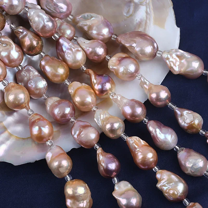 15-18mm pink purple fireball baroque cultured freshwater pearl 18cm short strands for jewelry making