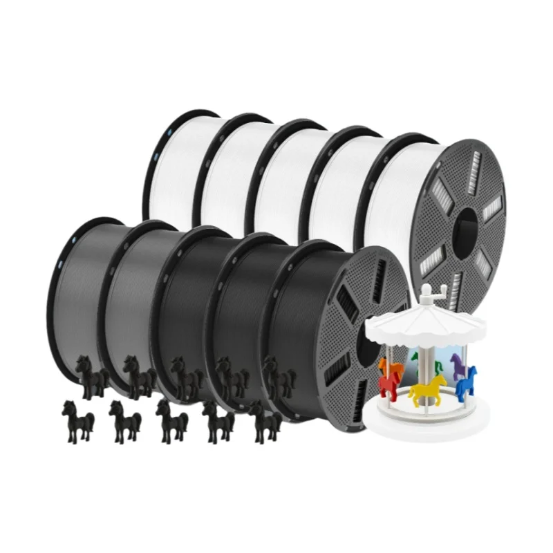 JAYO 10 Rollen 3D PETG/PLA/PLA PLUS Druckerfilament 1,75 mm, 100 % blasenfrei, ungiftige 3D-Druckmaterialien für 3D-Drucker und 3D-Stift