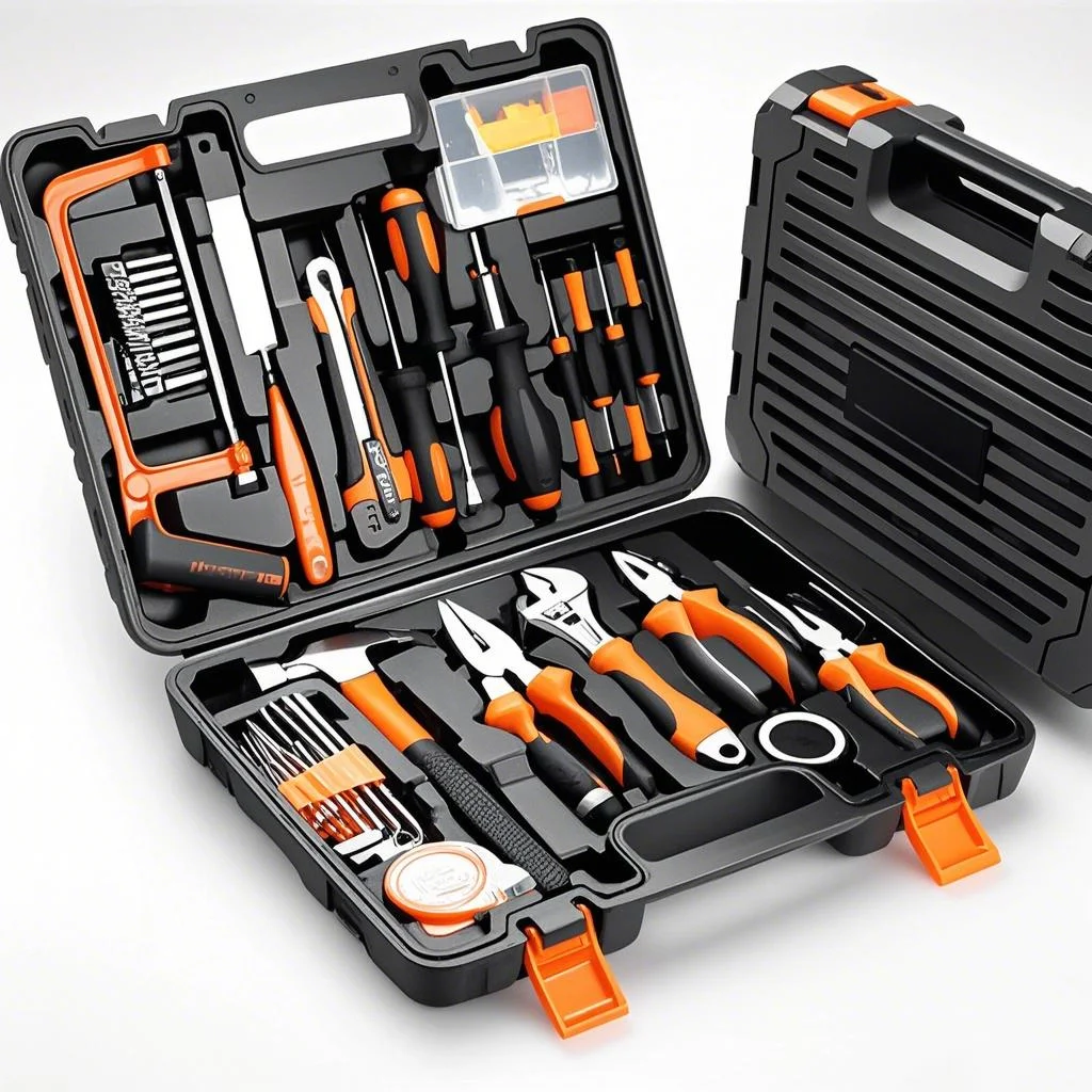 19- шт. комбинированный набор ручных инструментов, ручная пила, отвертка, гаечный ключ, молоток, плоскогубцы, рулетка, рулетка, винты, ручка для обнаружения напряжения 19- шт. комбинированный набор ручных инструментов, ручная пила, отвертка, гаечный ключ, молоток, плоскогубцы, рулетка, рулетка, винты, ручка для обнаружения напряжения