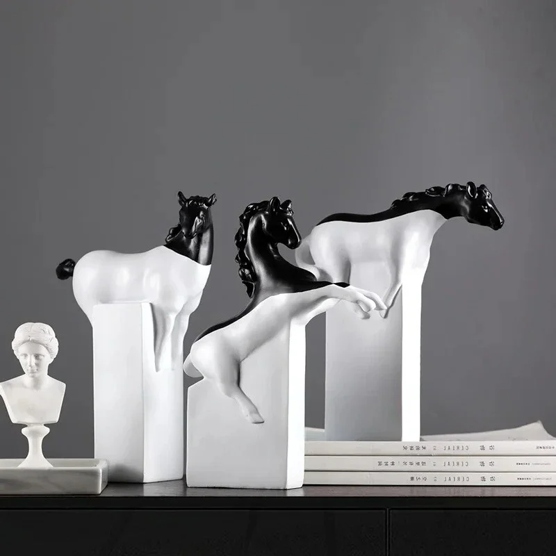 Creative Abstract Horse Sculpture Realistic Horse Animal Statue Colorful Mosaic Decorative Figurines Home Decoration Accessories