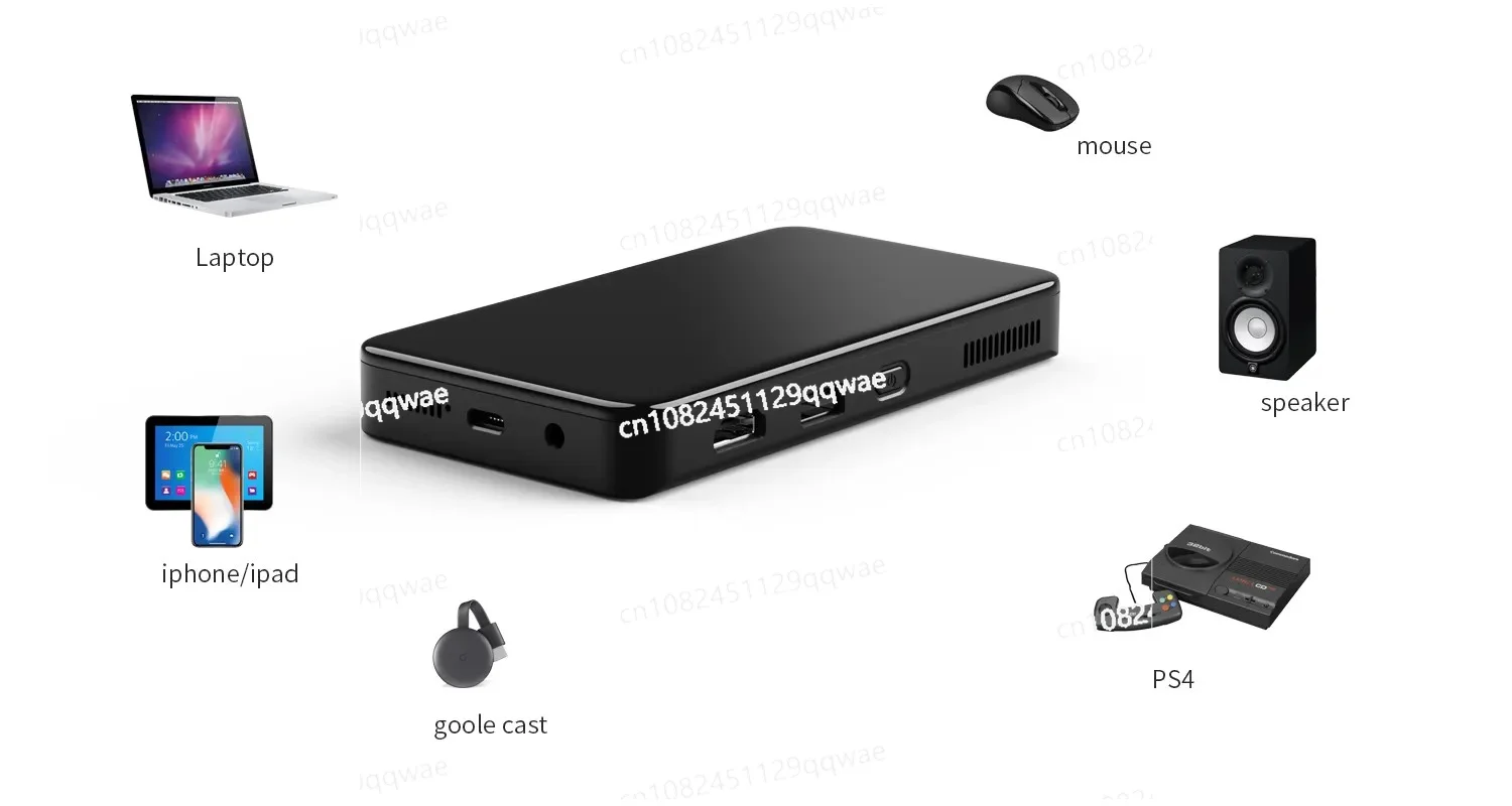 S90 Portable Pocket Mini Projector 3D 4K 3LED DLP Full HD Wifi Function with Battery Outdoor LED 32 GB 30000 Hours Led Lamp
