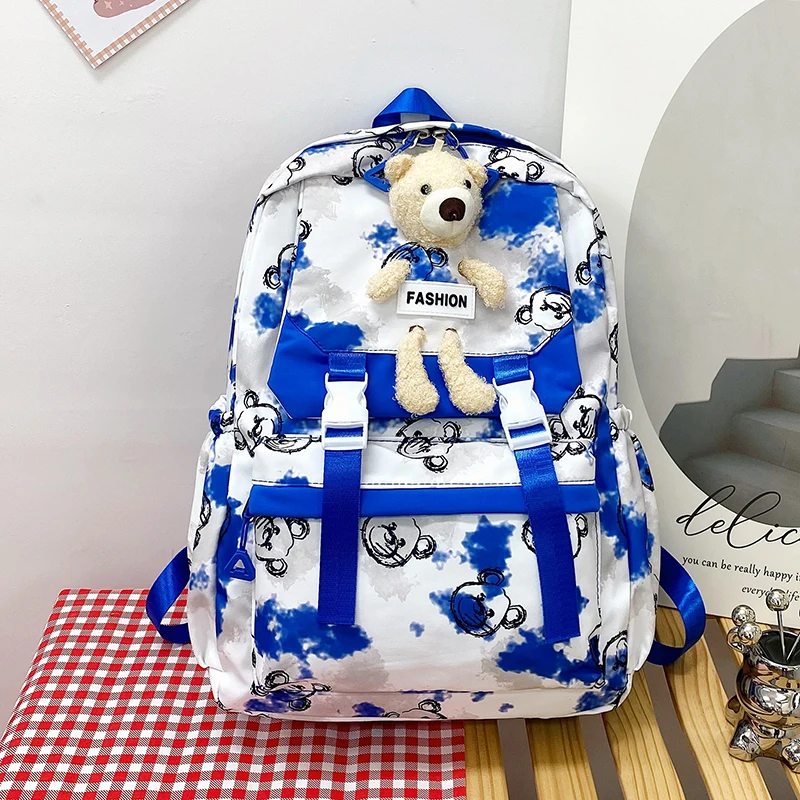 

2023 Cartoon Bear Toy School Bag for Girl Cute Kids Kindergarten Children Camo Backpacks Girls Boy Book Bags Travel Daypack