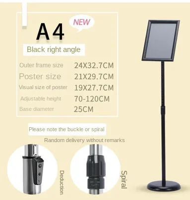 Stainless Steel A4 Standee Sign Vertical Billboard Water Sign Display Stand A3 Hotel Guiding Floor Display