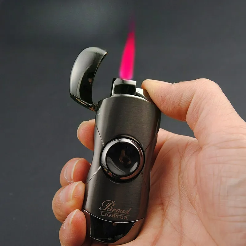 New Trendy Inflatable Spinning Top, Red Fire Windproof Lighter, Men's Personalized Fashion Wholesale Lighters Smoking