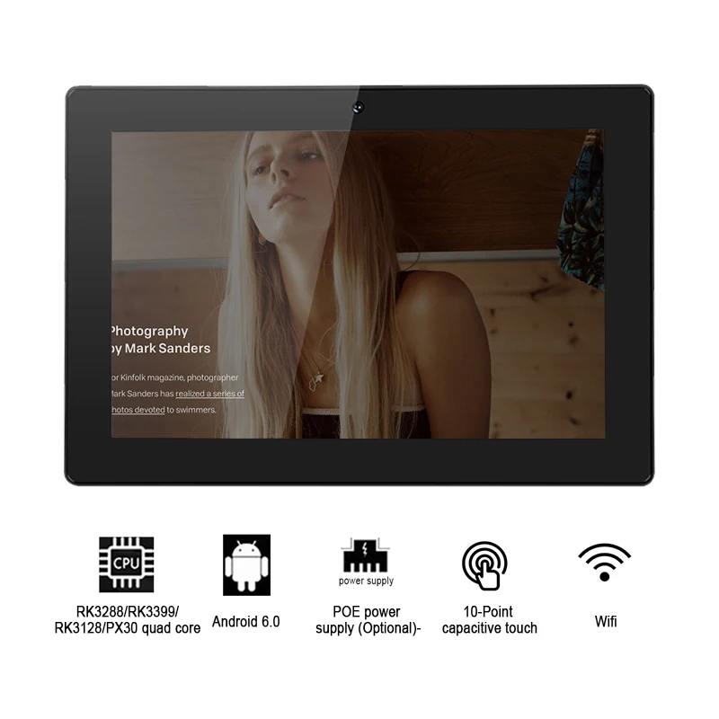 10.1 Inch Industrial Tablet PC with POE Linux Ubuntu 2GB Memory Shockproof Design 1.8GHz Processor for Industrial Use