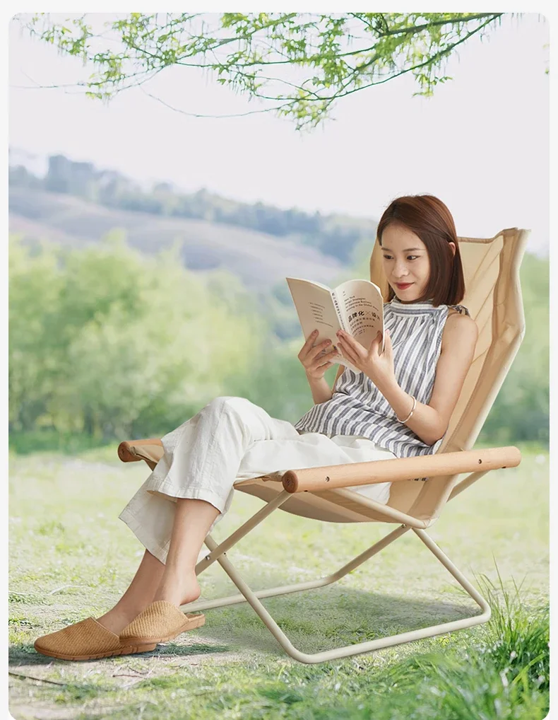 Balcony nap recliner folding lunch break can sit and lie down folding home with backrest