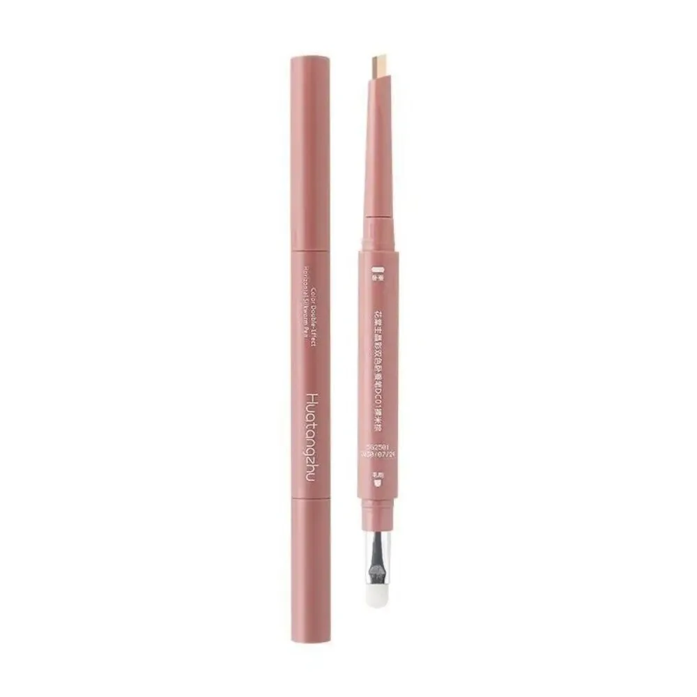 Geschenken Double Ended Liggende Zijderups Potlood Oogmake-up Tool Multifunctionele Markeerstift Make-up Pen met Borstel Naakte Liner
