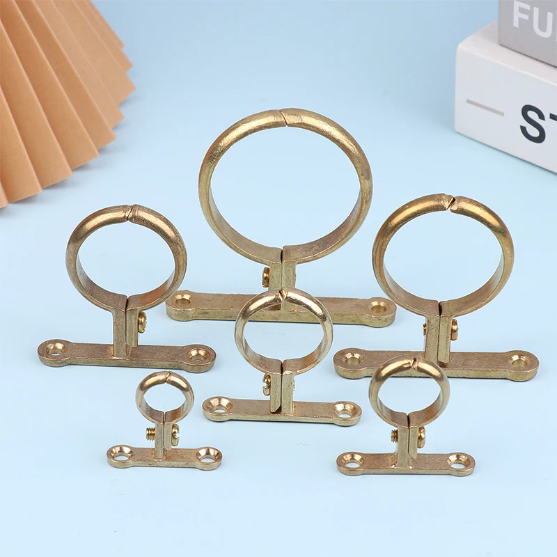 1pcs Fit 15 22 28 35 42 54MM OD Brass Pipe Clip Wall Mounted Pipe Support Bracket Clip Support Fixed Plumbing Water With Base