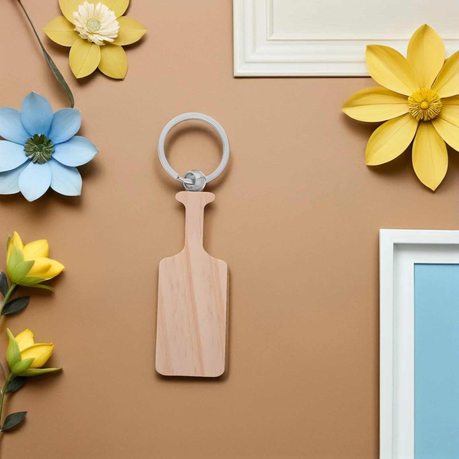 

8Pcs Paddle Shaped Wood Keychain Blanks Unfinished DIY Craft Wooden Key Rings for Painting Custom Design Outdoor Accessories