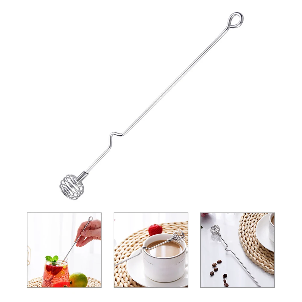 

2pcs Stainless Steel Coffee Stirring Spoon Long Handle Honey Dipper Portable Mixing Rod Creative Drink Stirrer Multifunctional