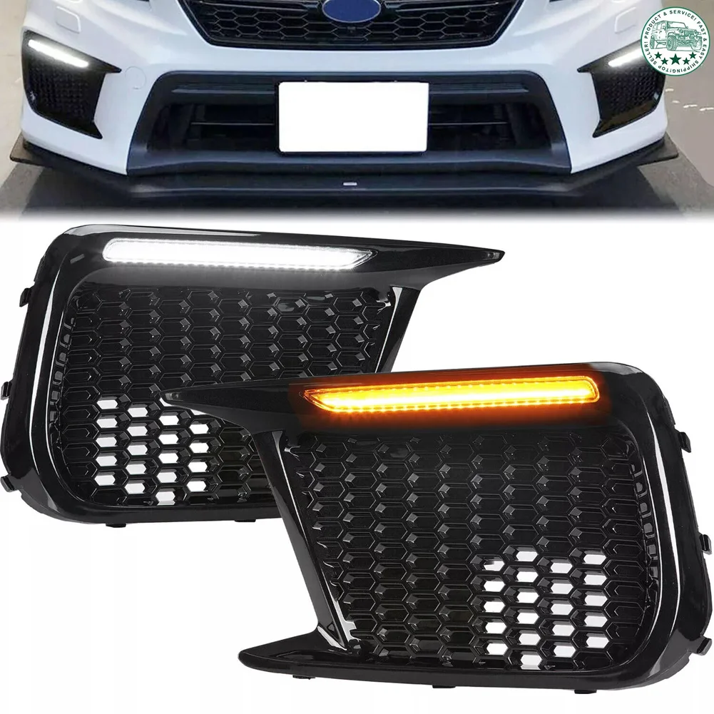 2Pcs LED Daytime Running Light DRL Lamp Bezels Trim Compatible With Subaru WRX 2018-2021 Replaces 57731VA410, 57731VA400