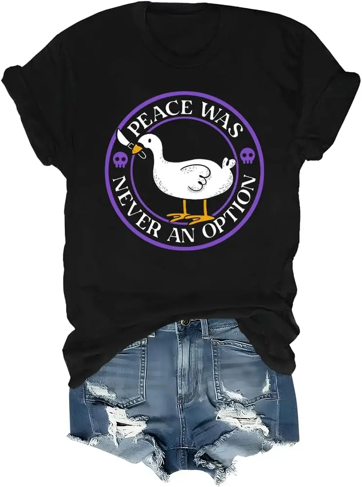 Peace was Never A Option T-shirt, Duck with Knife Shirt, Peace was Never A Option Funny Duck Shirt New Fashion Top Tees