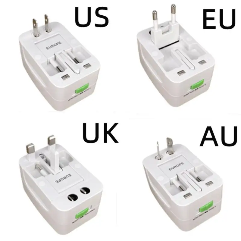 All In One Universal International Plug Adapter For USB Port World Travel AC Power Charger AU US UK EU Adapter Multi-function