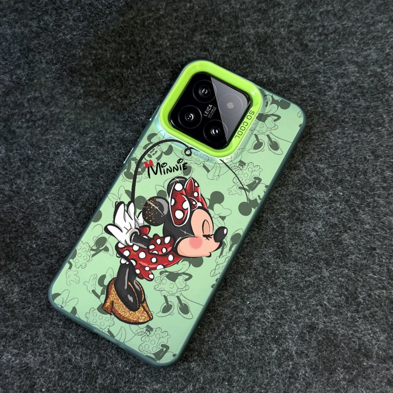 Minnie Mickey Cute For Xiaomi Mi 11 12T 13T Poco F4 F3 X3 X5 C51 C50 M3 M5S Pro Lite 5G Colorful Silver Phone Case