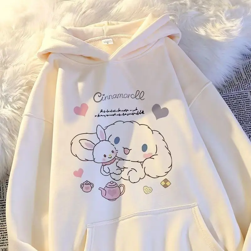 Sanrio Cinnamoroll Girls' Hooded Sweatshirt Thin Spring and Autumn New Children's Clothing Children's Fashionable Top