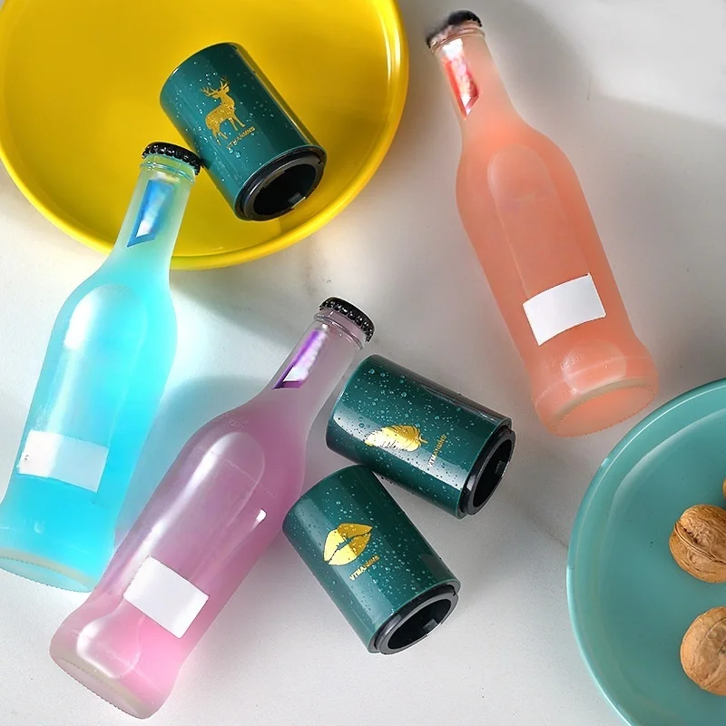 

Creative Magnetic Automatic Beer Bottle Opener Stainless Steel Bar Tool Portable Kitchen Gadget Press Lid Opener