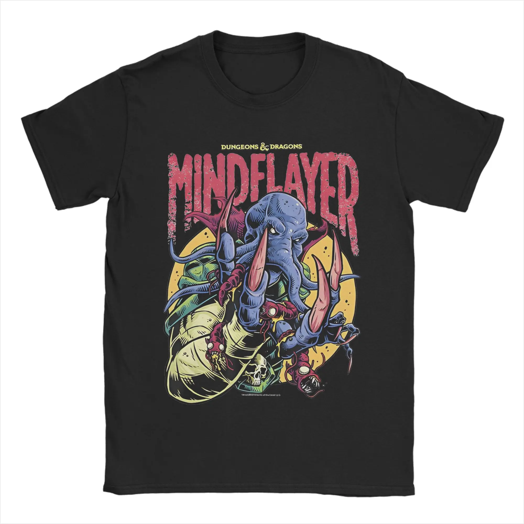 

Новинка, футболки с логотипом Dungeon Dragon Mindflayer, мужская одежда с круглым вырезом и короткими рукавами, летняя одежда из 100% хлопка